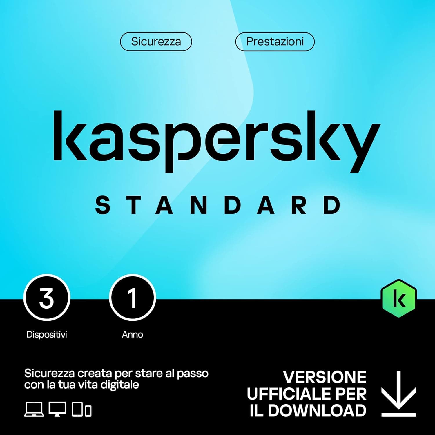 KASPERSKY STANDARD 2025 PC / MAC / ANDROID/ IOS- 3 DISPOSITIVI-1 ANNO