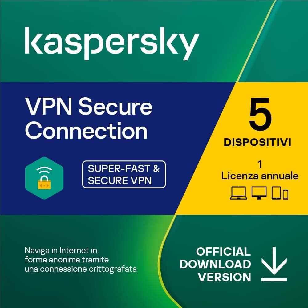 KASPERSKY VPN SECURE CONNECTION  5 DISPOSITIVI 1 ANNO