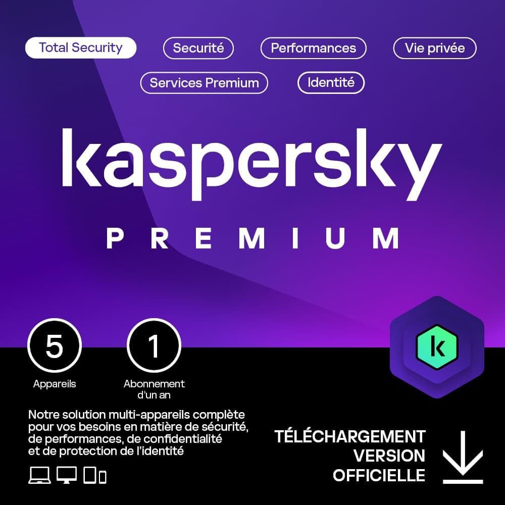 KASPERSKY PREMIUM 2026 PC / MAC / ANDROID/ IOS -1 ANNO- 5 DISPOSITIVI