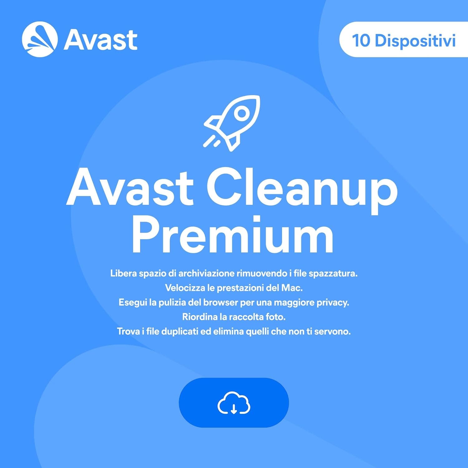 AVAST CLEANUP PREMIUM 1 ANNO - 10  PC - MAC - ANDROID - IOS