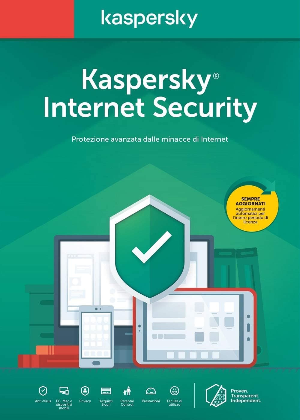 KASPERSKY INTERNET SECURITY 2021 -  PC / MAC / ANDROID/ IOS -1 ANNO - 10 DISPOSITIVI