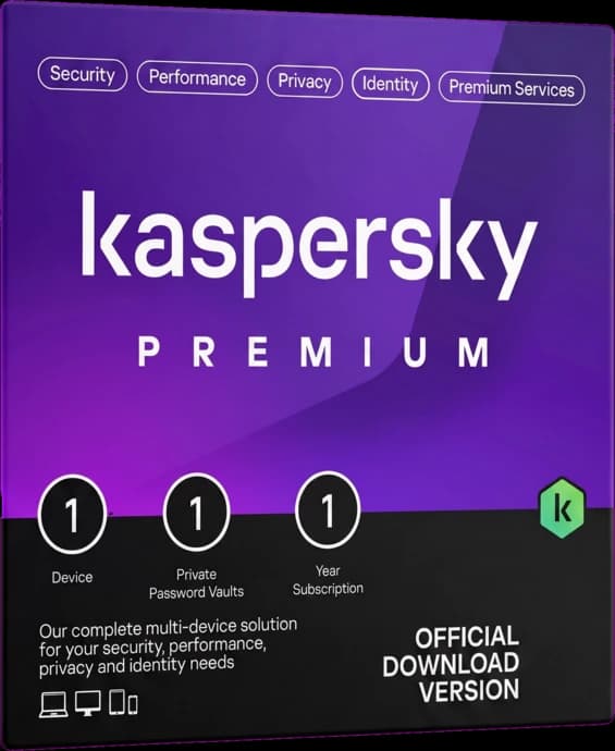 KASPERSKY PREMIUM 2026 PC / MAC / ANDROID/ IOS -1 ANNO- 1 DISPOSITIVO